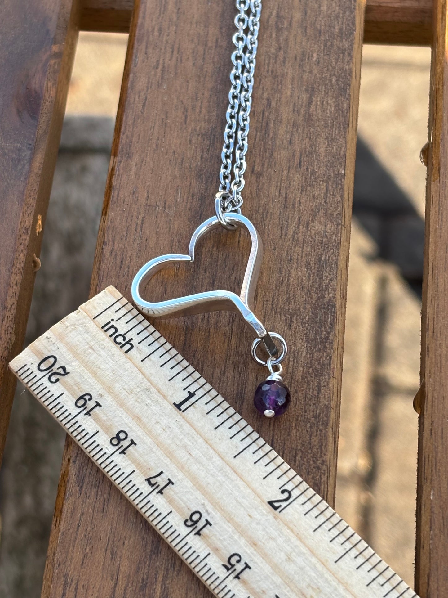 Up-Cycled Vintage Silverware Open Heart Pendant