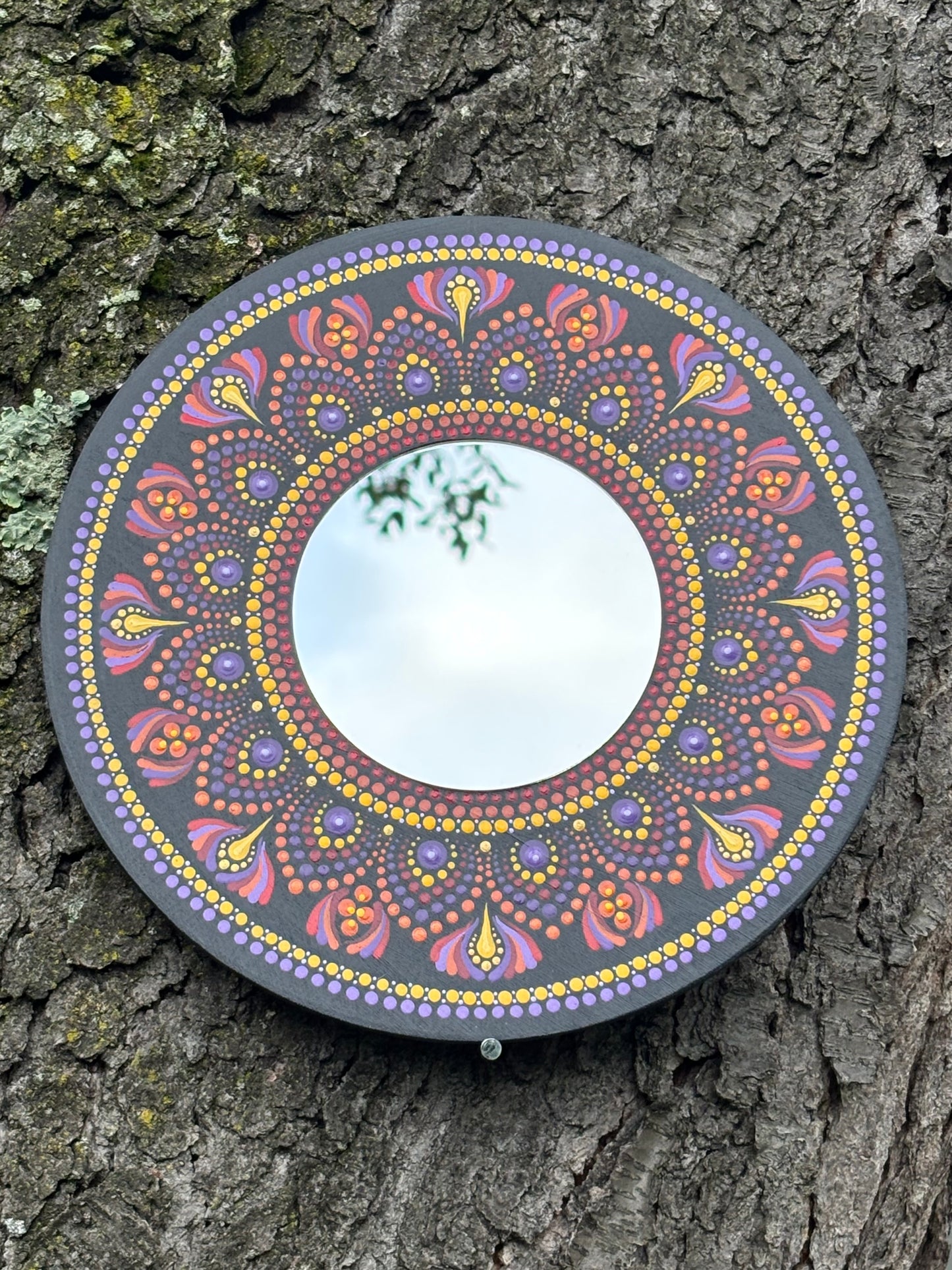 Hand Painted Mandala Mirror