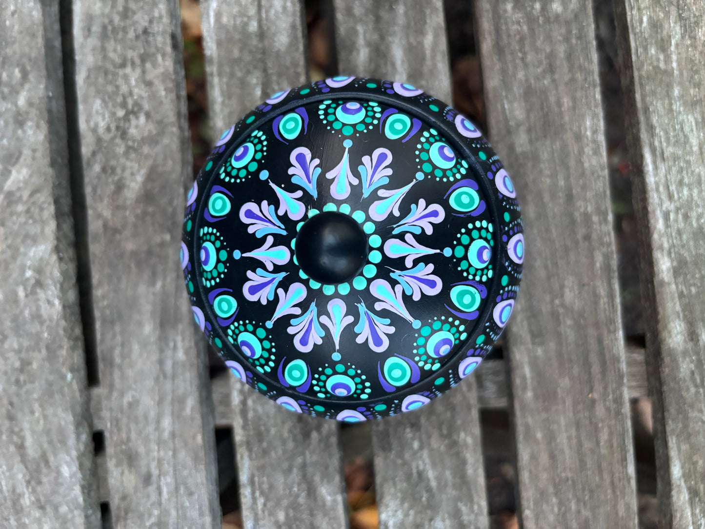 Concrete Mandala Chubby Pot with Lid-Trinket Bowl