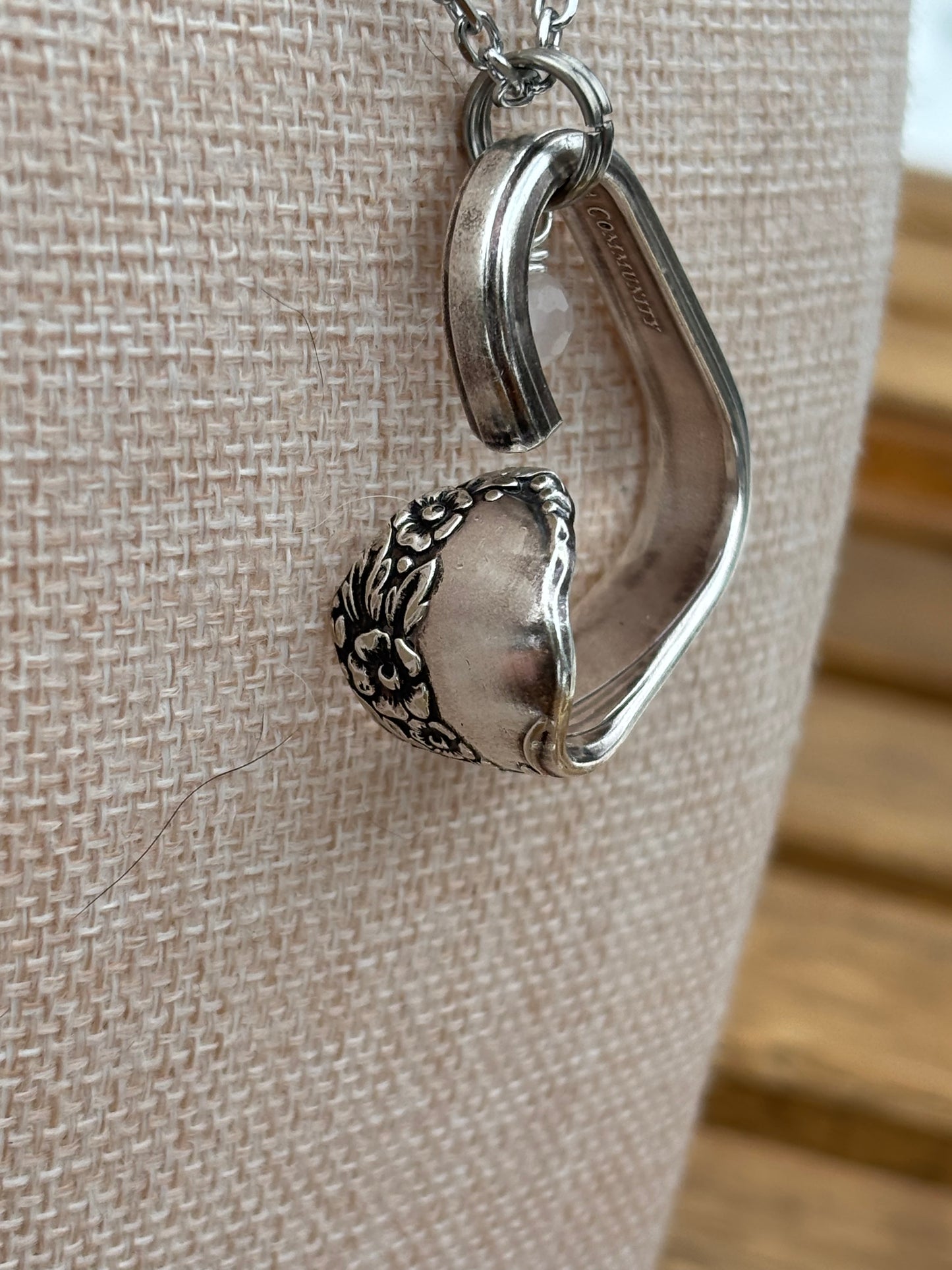 Up-Cycled Vintage Silverware Open Heart Pendant