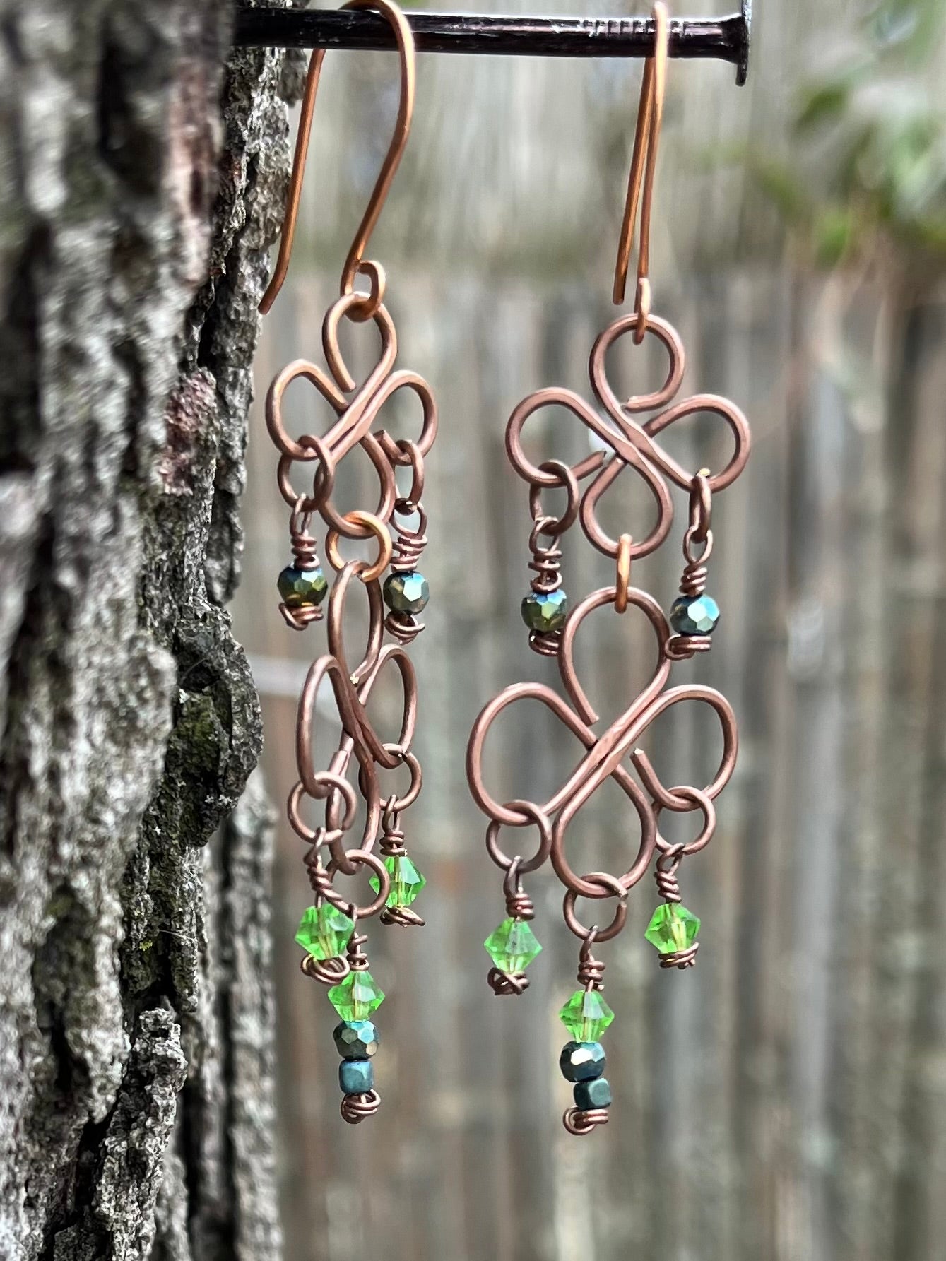 Copper Chandelier Earrings