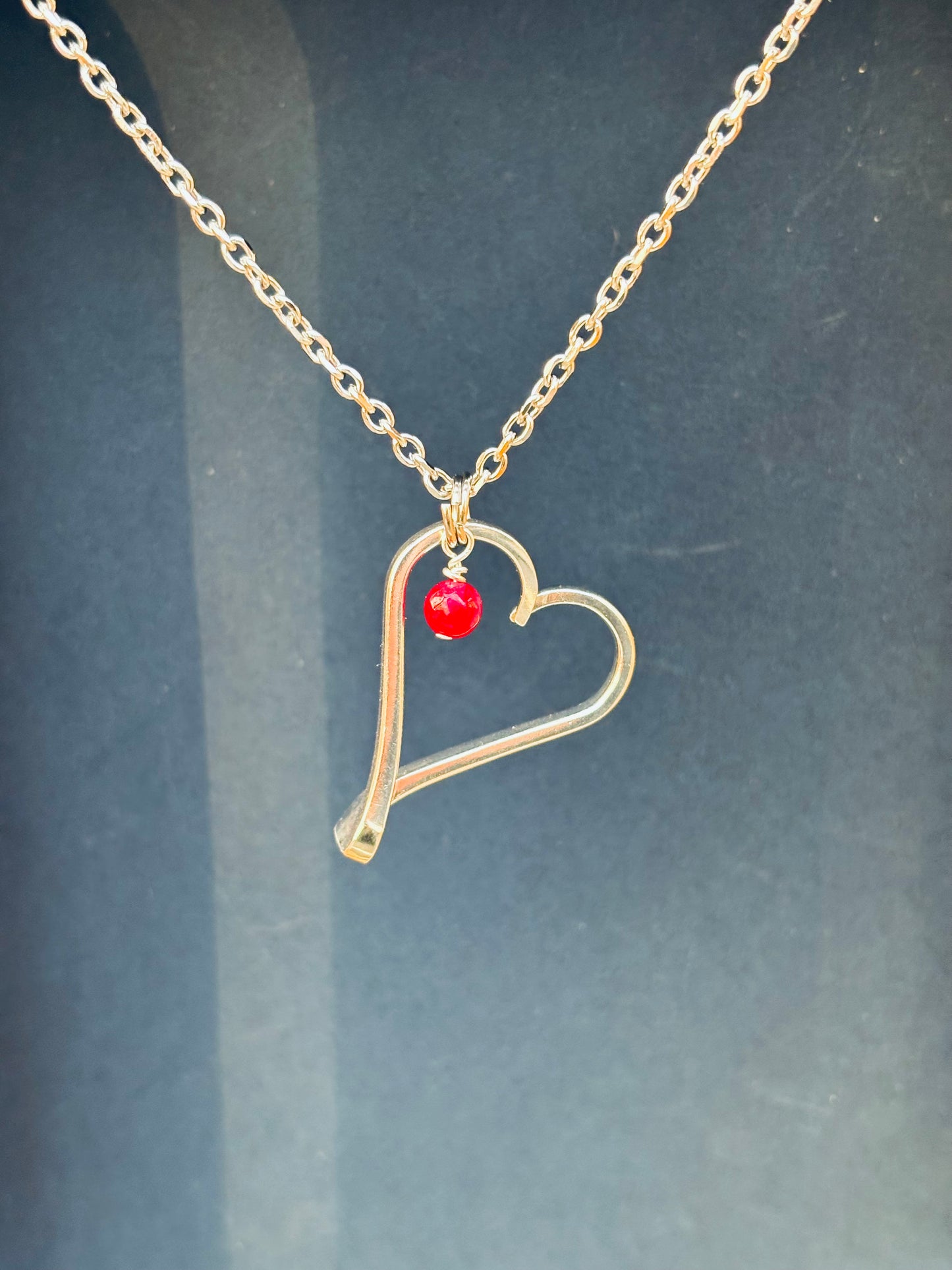 Up-Cycled Vintage Silverware Open Heart Pendant