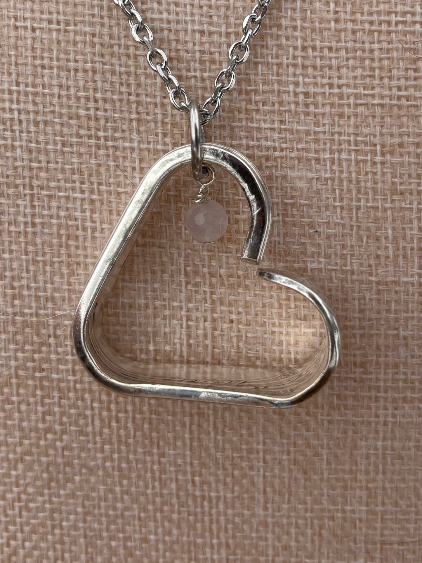 Up-Cycled Vintage Silverware Open Heart Pendant