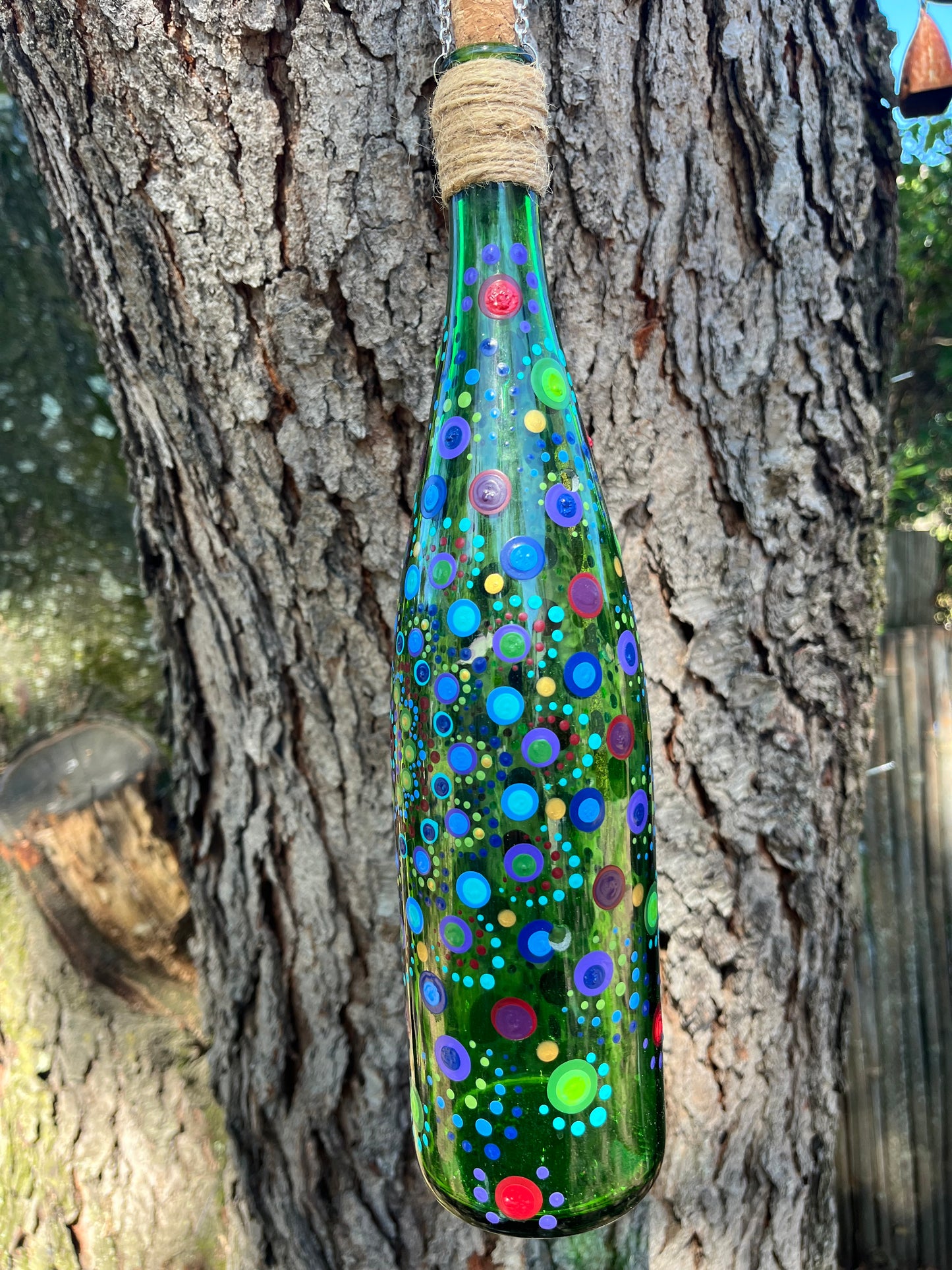 Re-Wined Up-Cycled Glass  Bottle Hanging Smoking Bottle Incense Burner