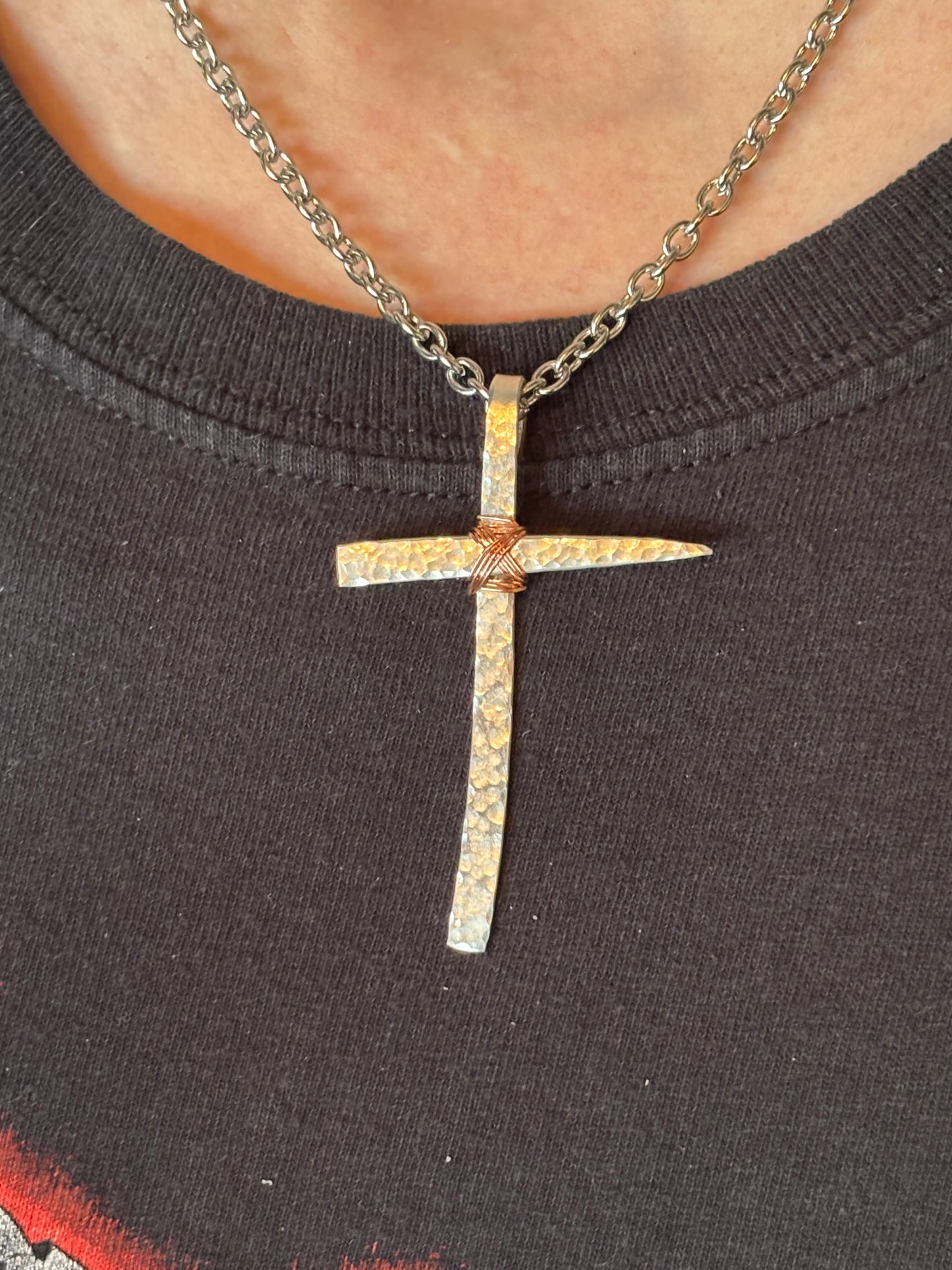Up-Cycled Vintage Silverware Cross  Pendant