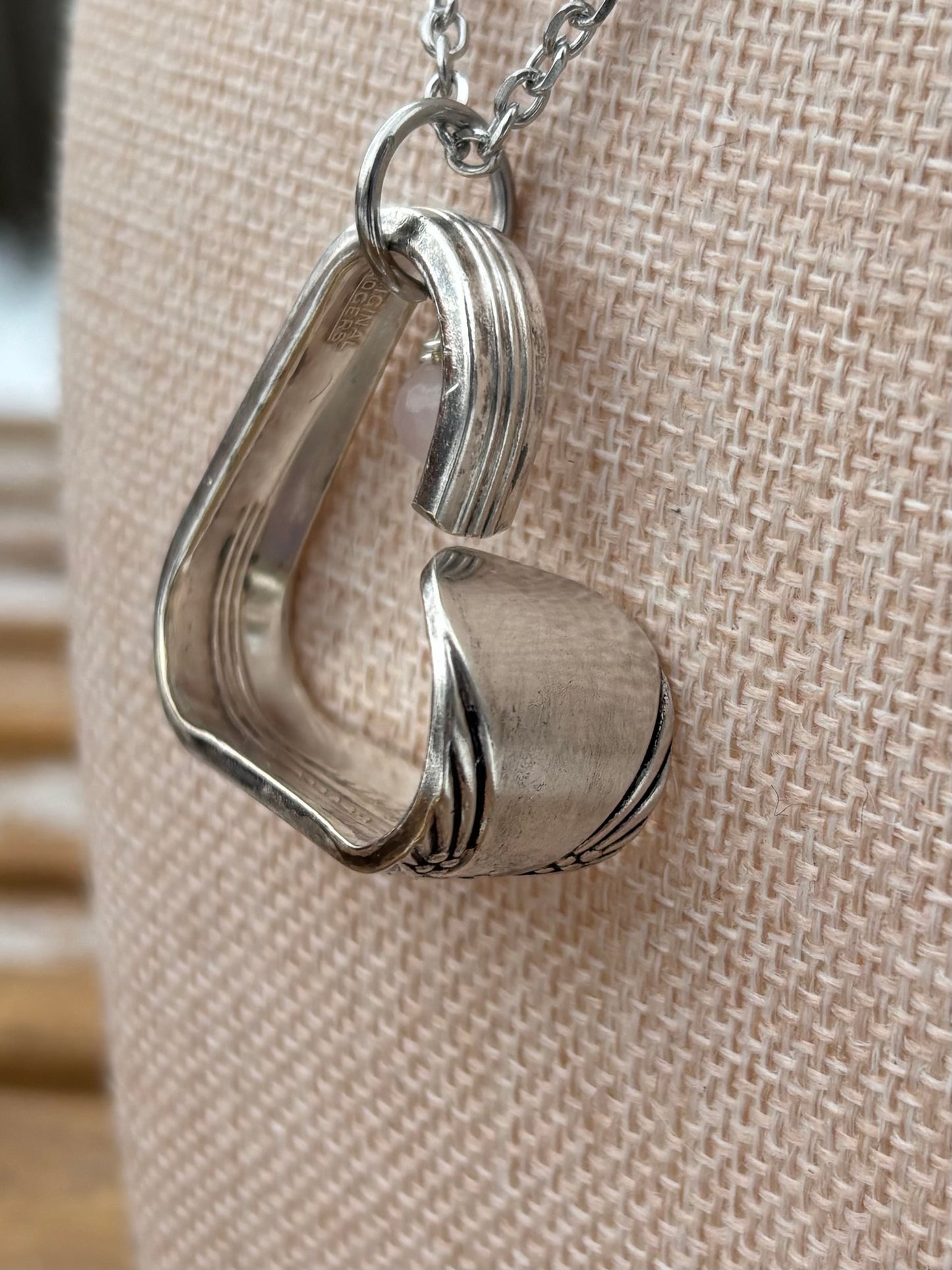 Up-Cycled Vintage Silverware Open Heart Pendant