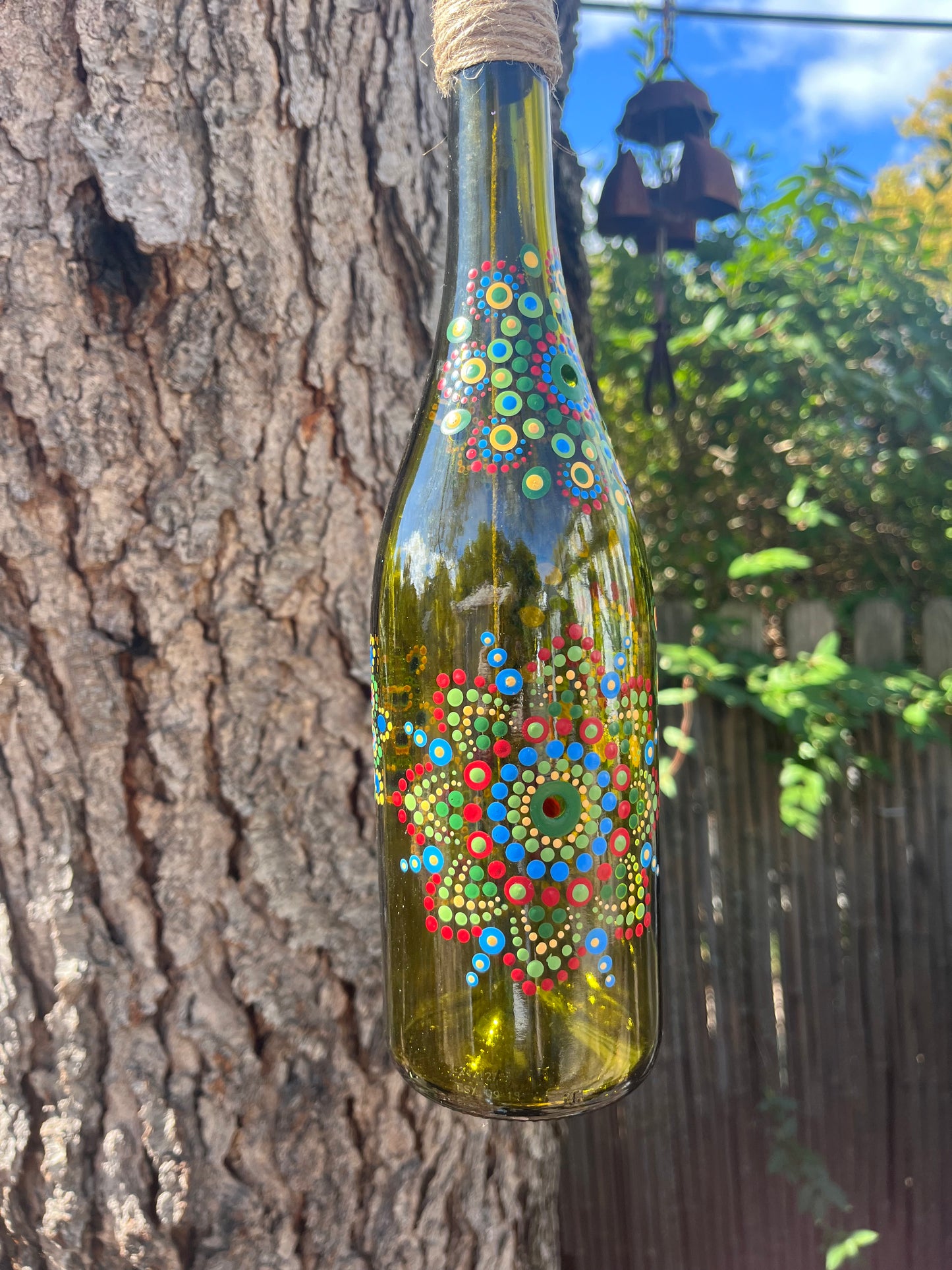 Re-Wined Up-Cycled Glass  Bottle Hanging Smoking Bottle Incense Burner