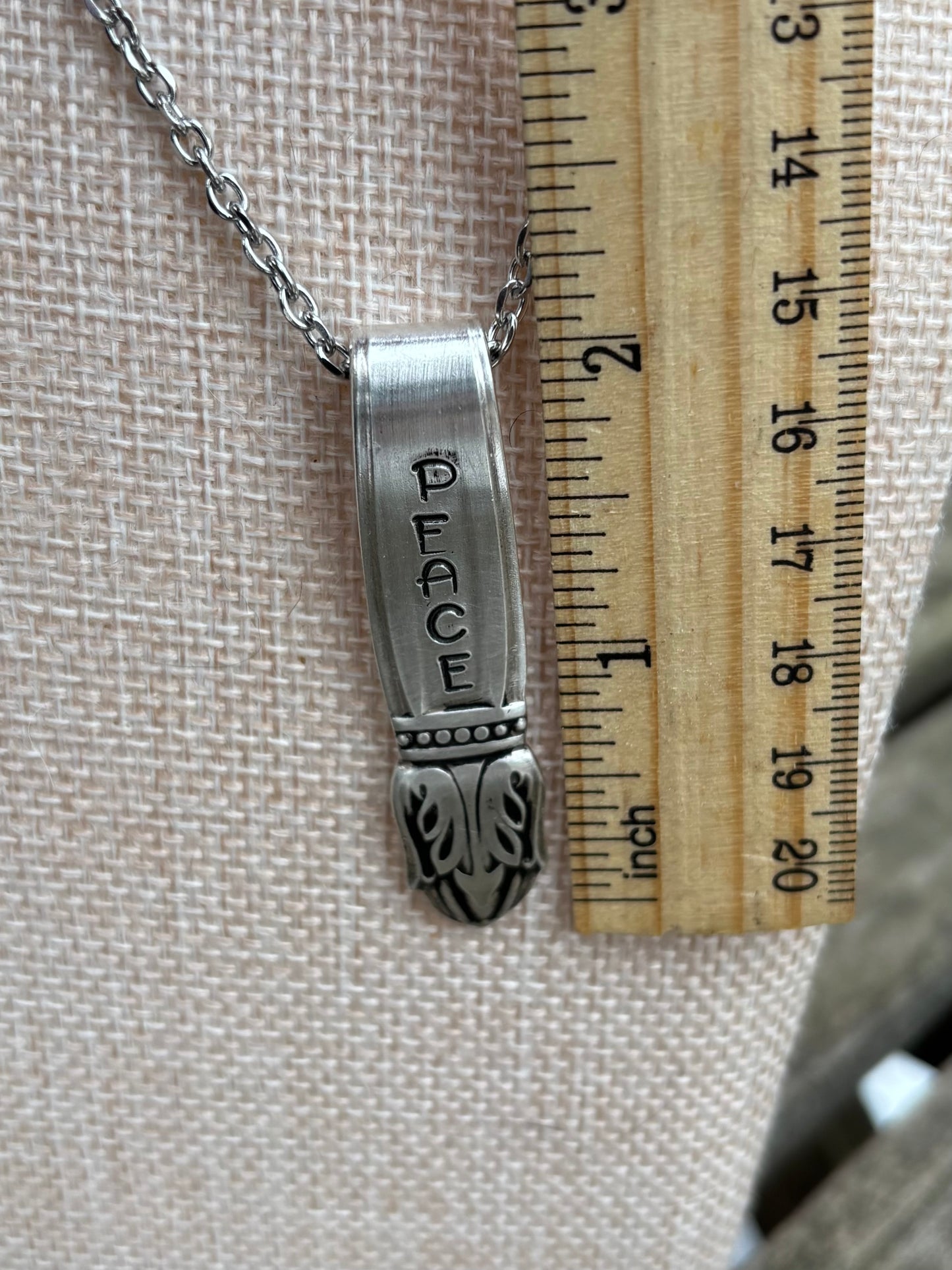 Up-Cycled Vintage Silverware Pendant Peace