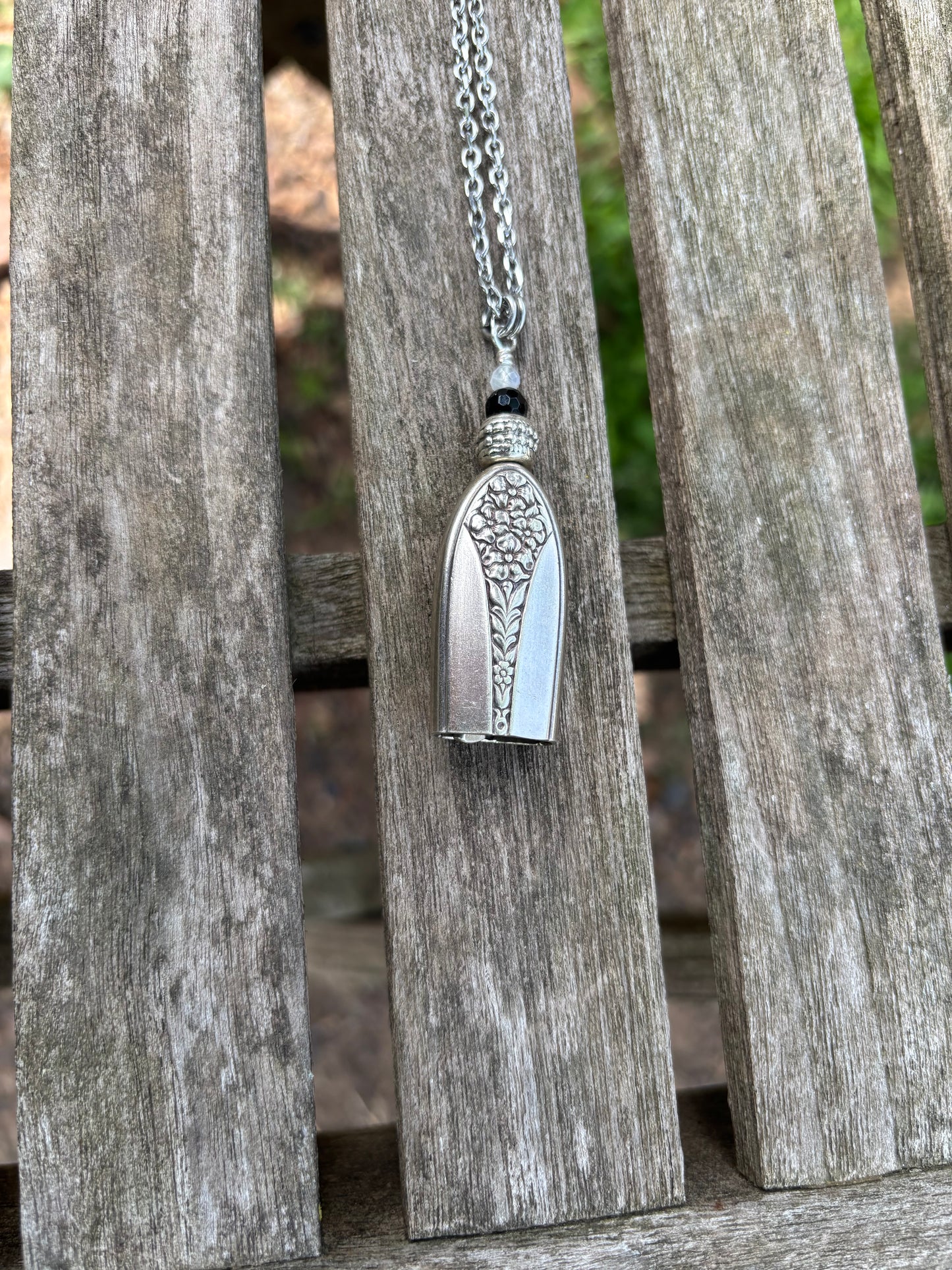 Up-Cycled Vintage Silverware Fairy/Angel Bell Pendant