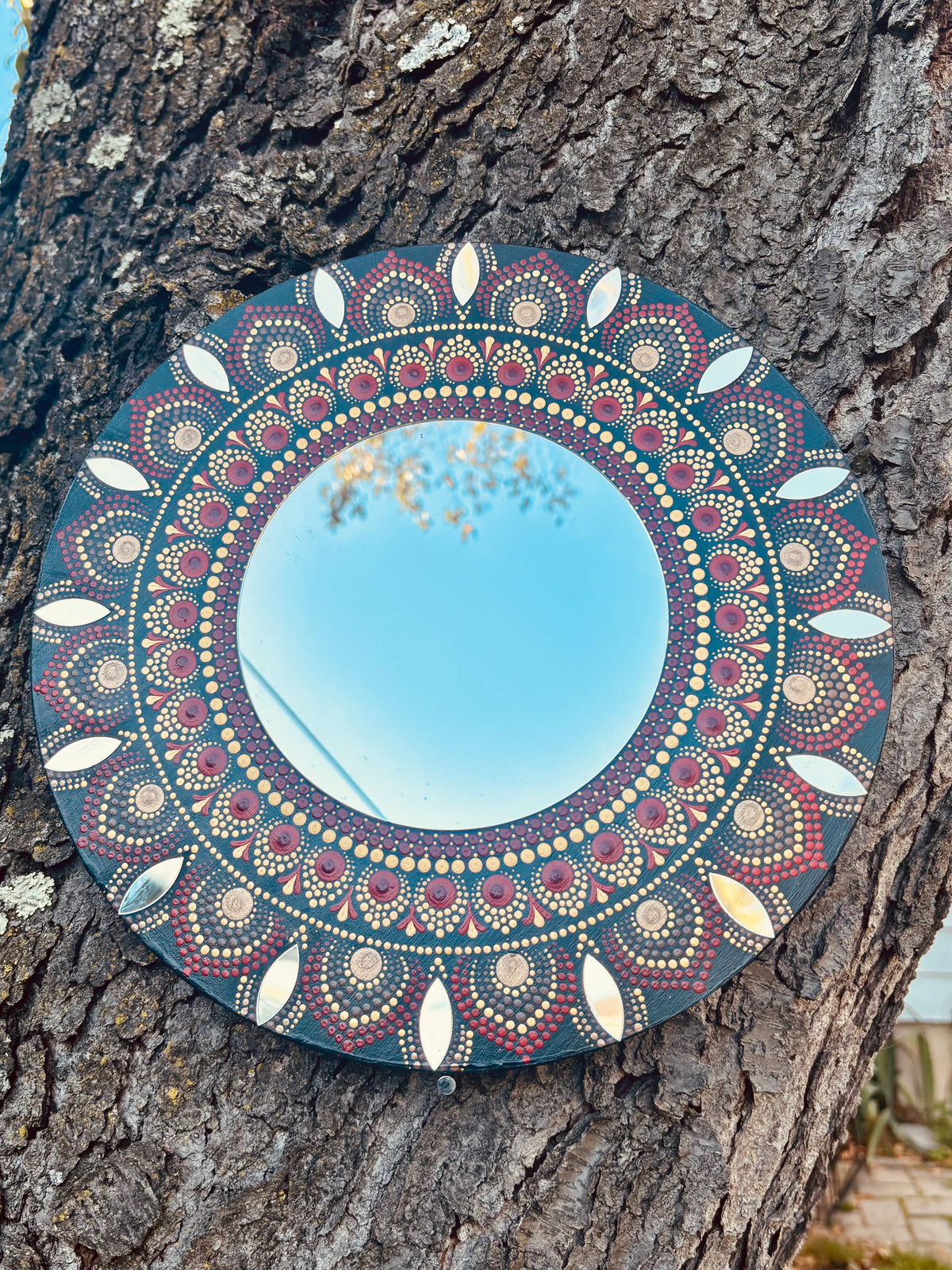 Hand Painted Mandala Mirror