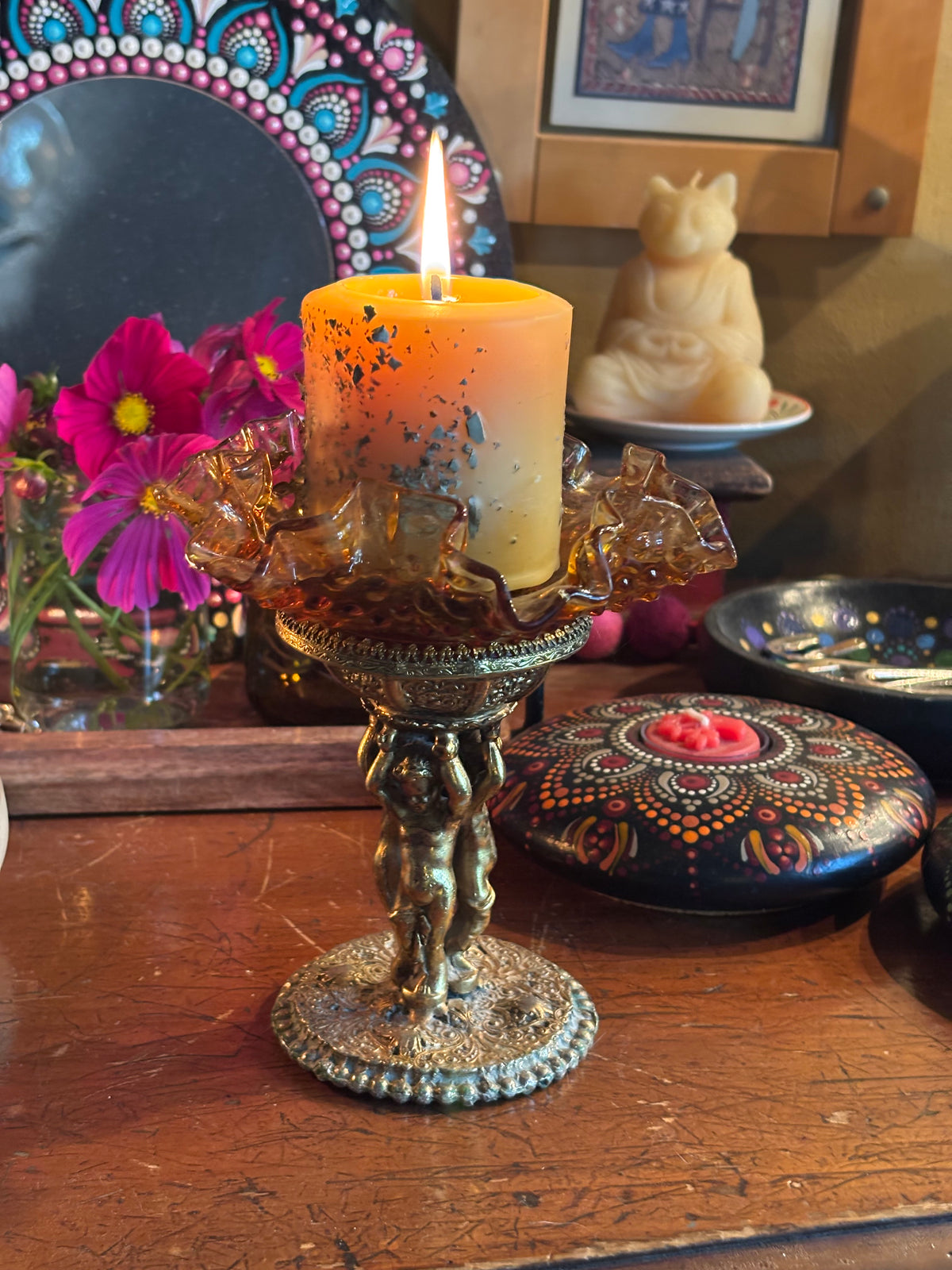100% Pure Beeswax Candle Sage & Palo Santo