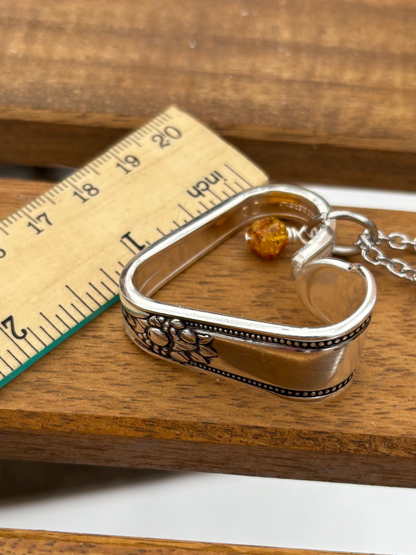 Up-Cycled Vintage Silverware Open Heart Pendant