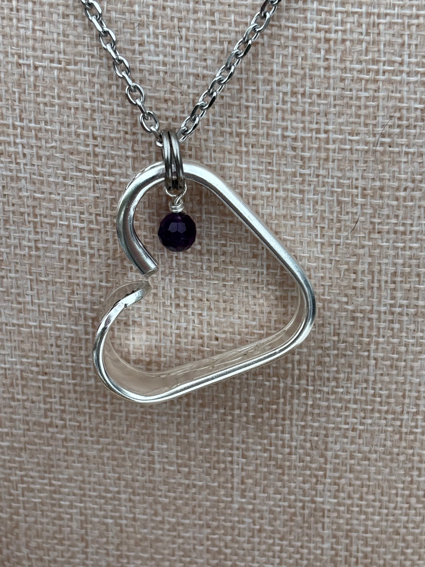 Up-Cycled Vintage Silverware Open Heart Pendant