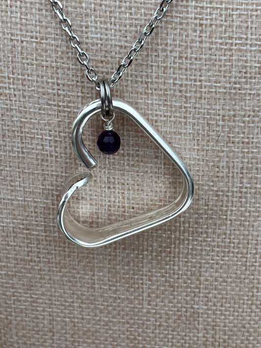 Up-Cycled Vintage Silverware Open Heart Pendant