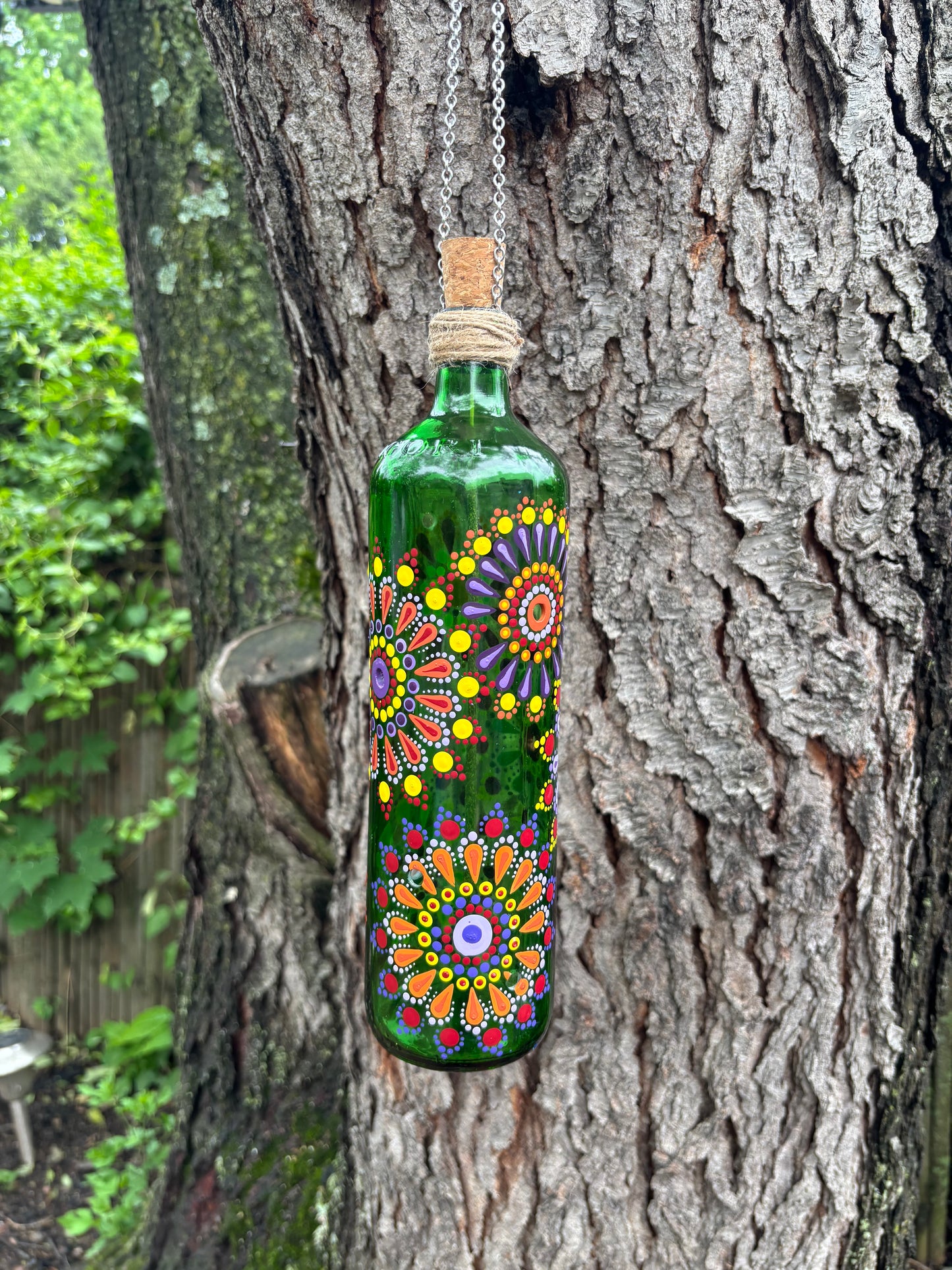 Re-Wined Up-Cycled Glass  Bottle Hanging Smoking Bottle Incense Burner