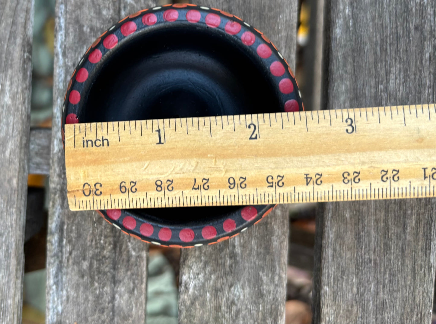 Concrete Mandala Incense Holder Burner Red, Orange, and Gold