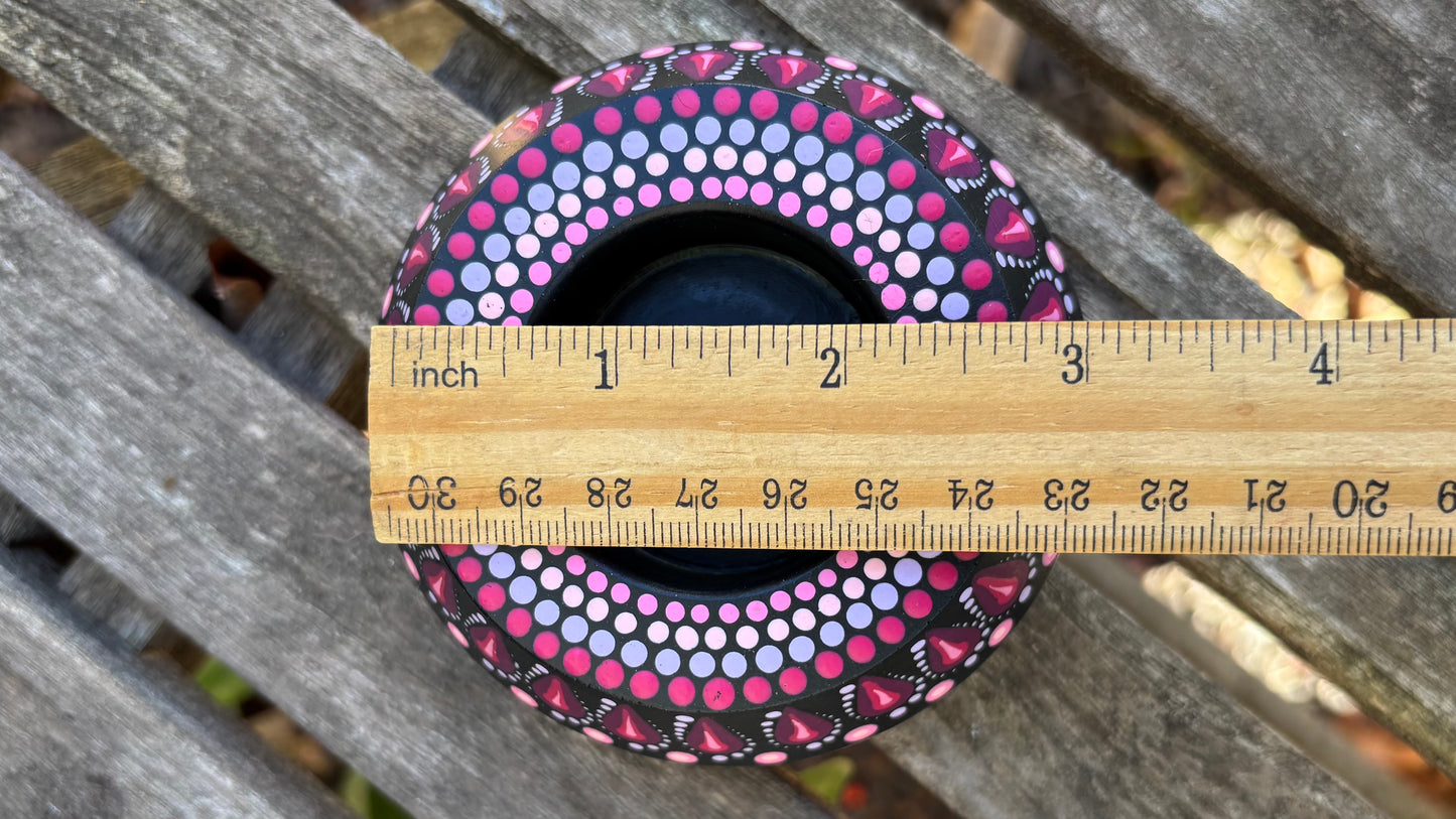 Concrete Mandala Tealight Tea Light Holder Pink