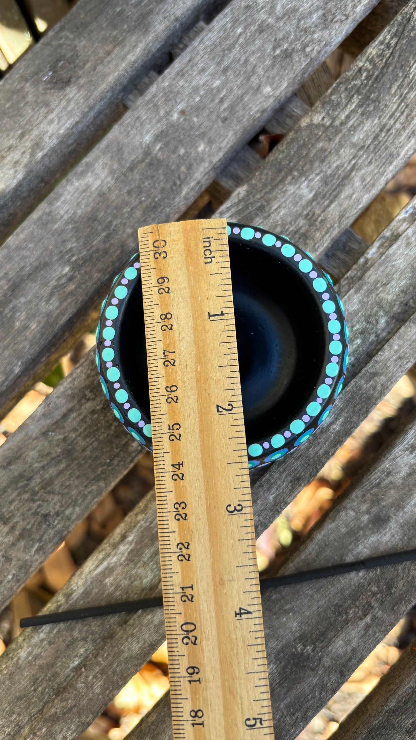 Concrete Mandala Incense Holder Burner Blue Purple