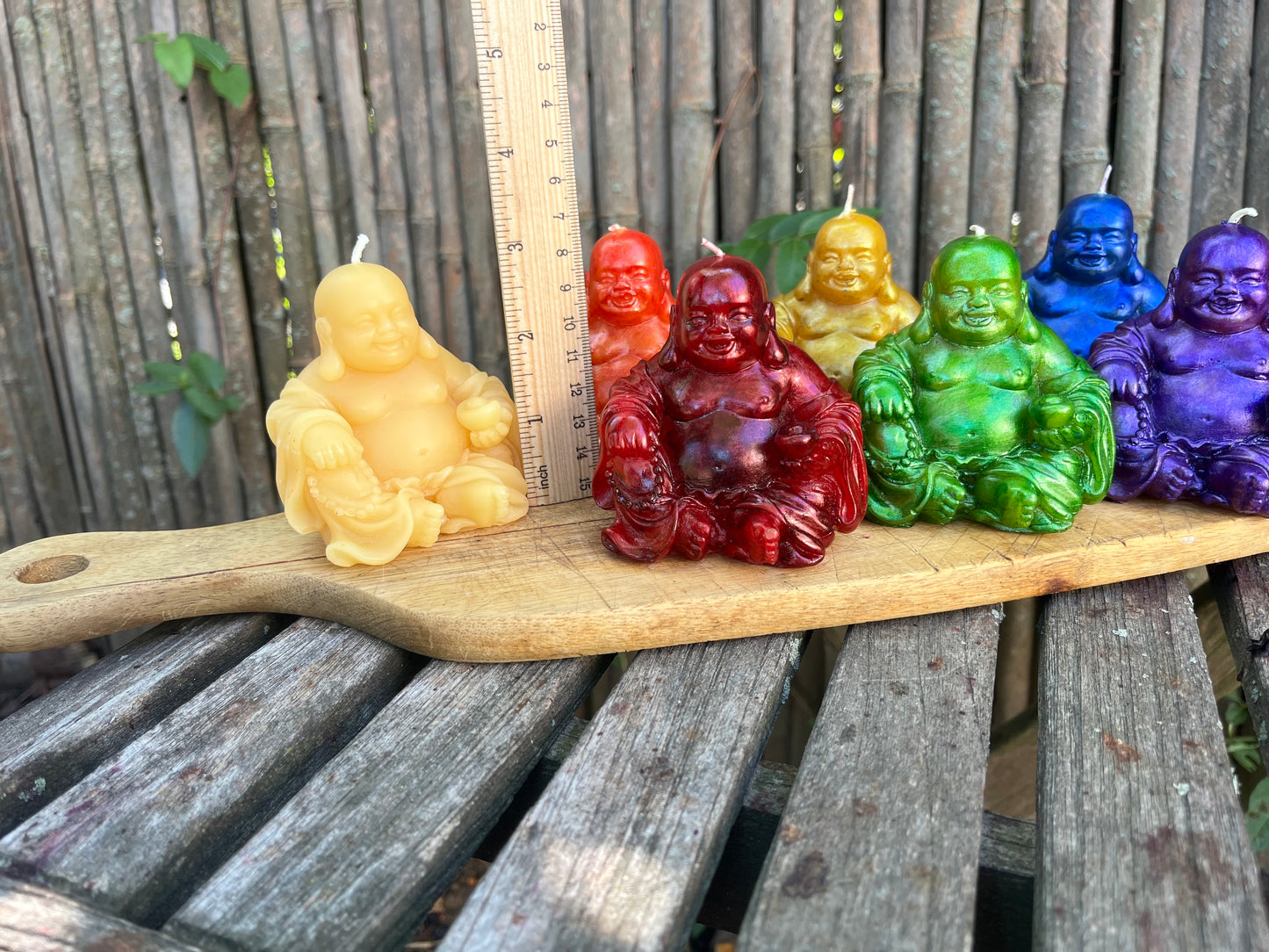 100% Pure Beeswax Smiling Laughing Buddha Candle