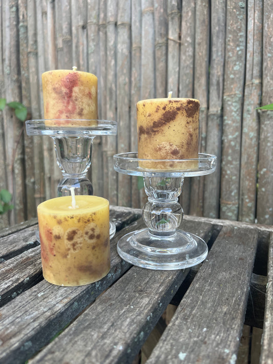 100% Pure Beeswax Candle-Cinnamon-Clove-Dragon's Blood-Set of 3