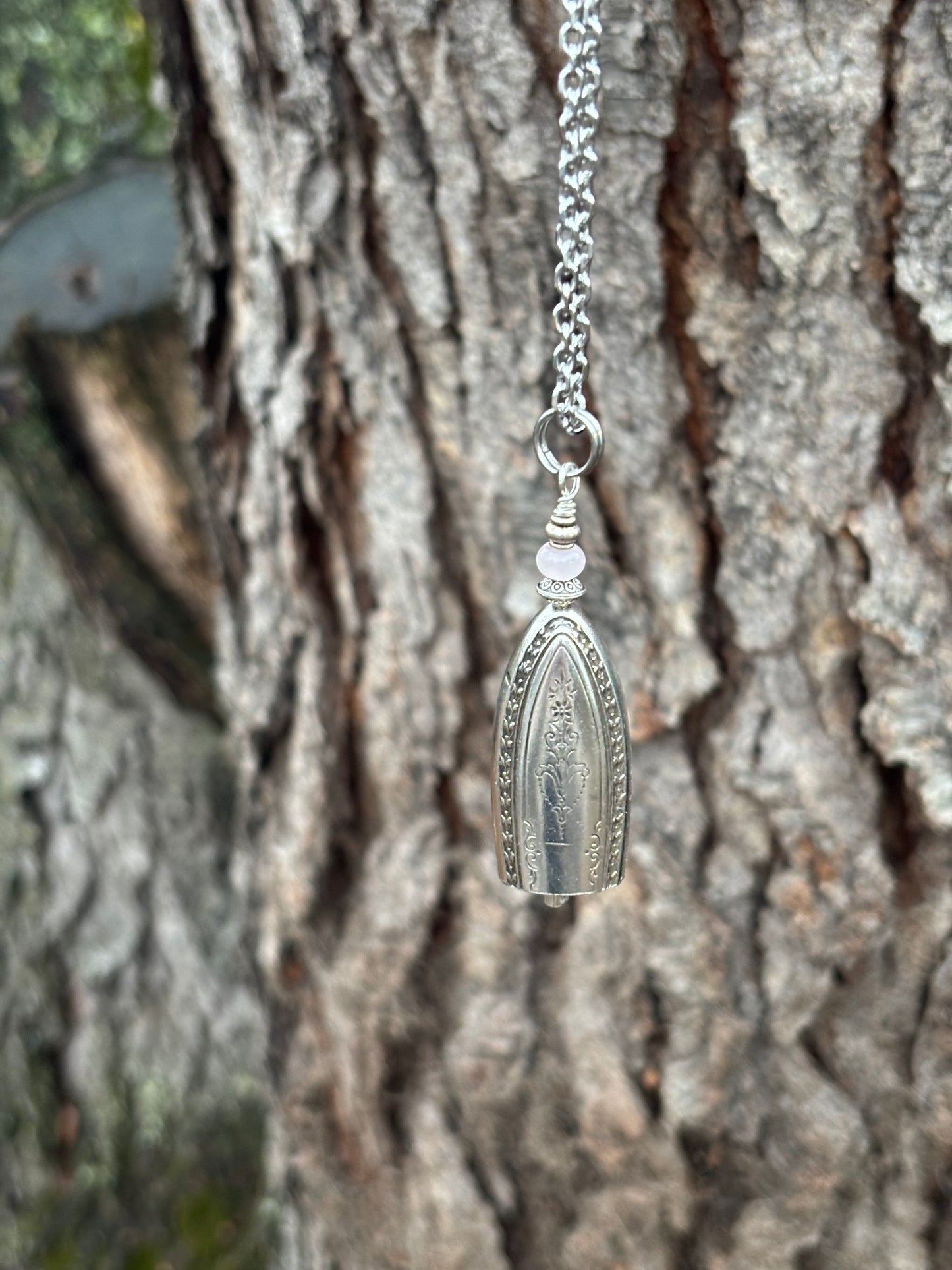 Up-Cycled Vintage Silverware Fairy/Angel Bell Pendant