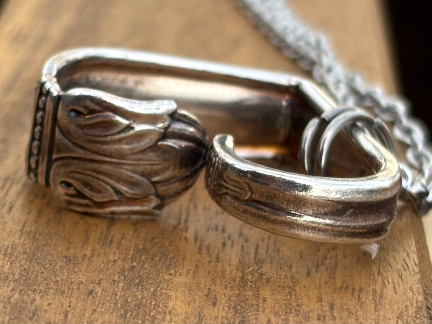 Up-Cycled Vintage Silverware Open Heart Pendant
