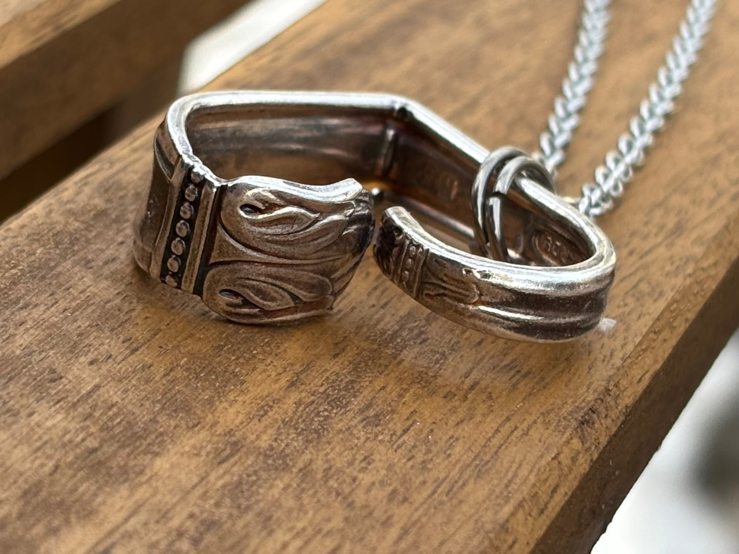 Up-Cycled Vintage Silverware Open Heart Pendant