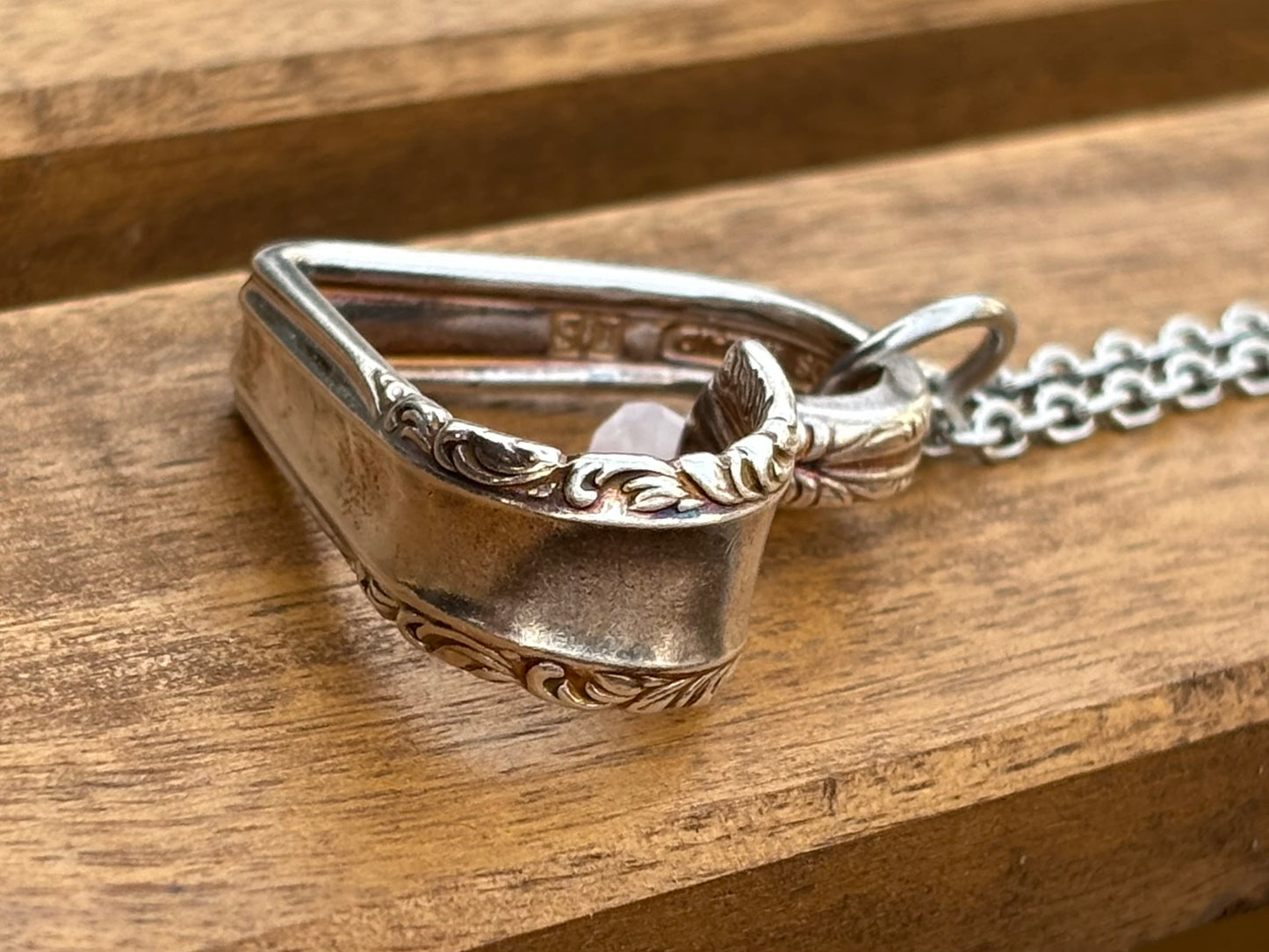 Up-Cycled Vintage Silverware Open Heart Pendant