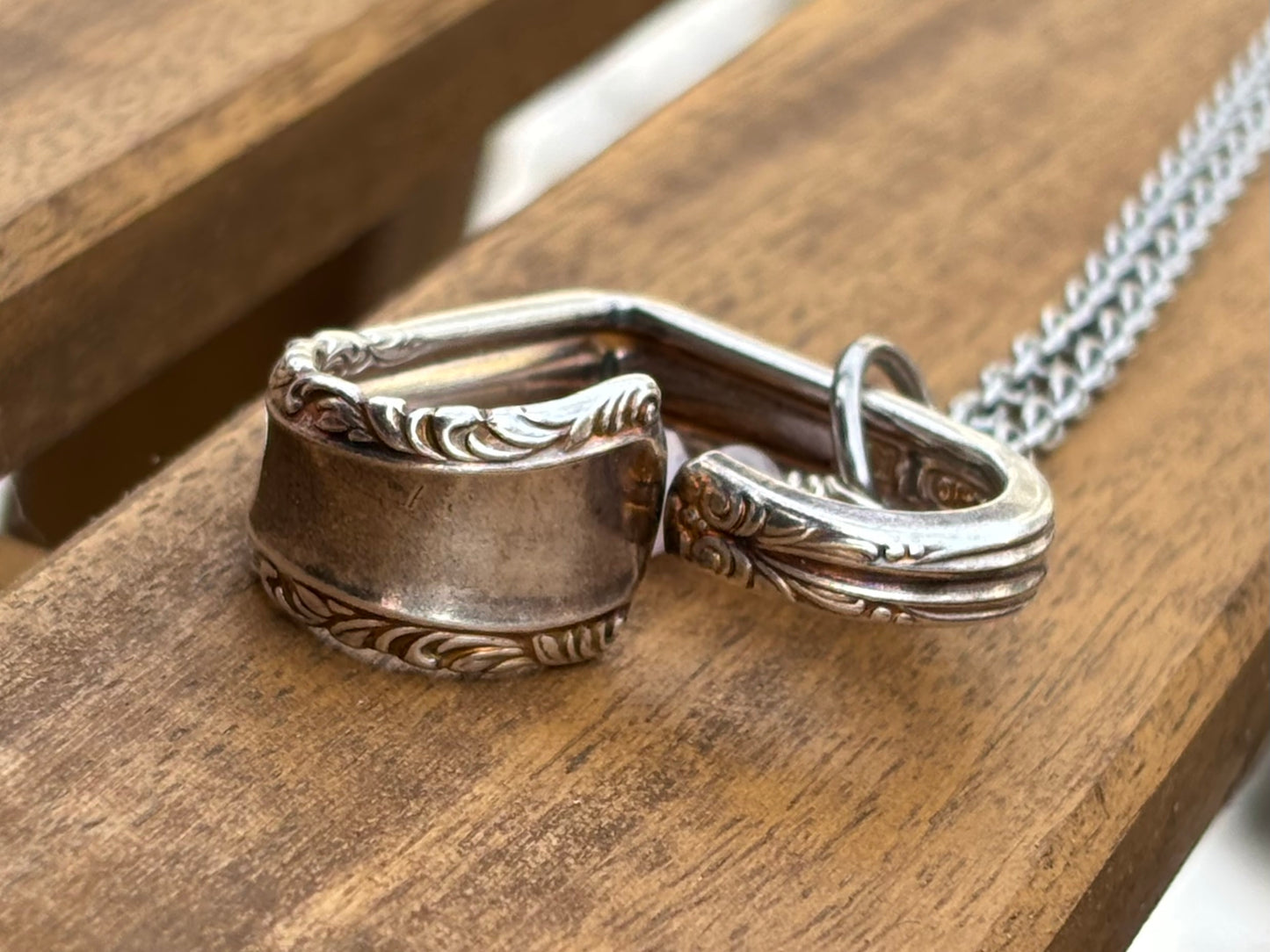 Up-Cycled Vintage Silverware Open Heart Pendant