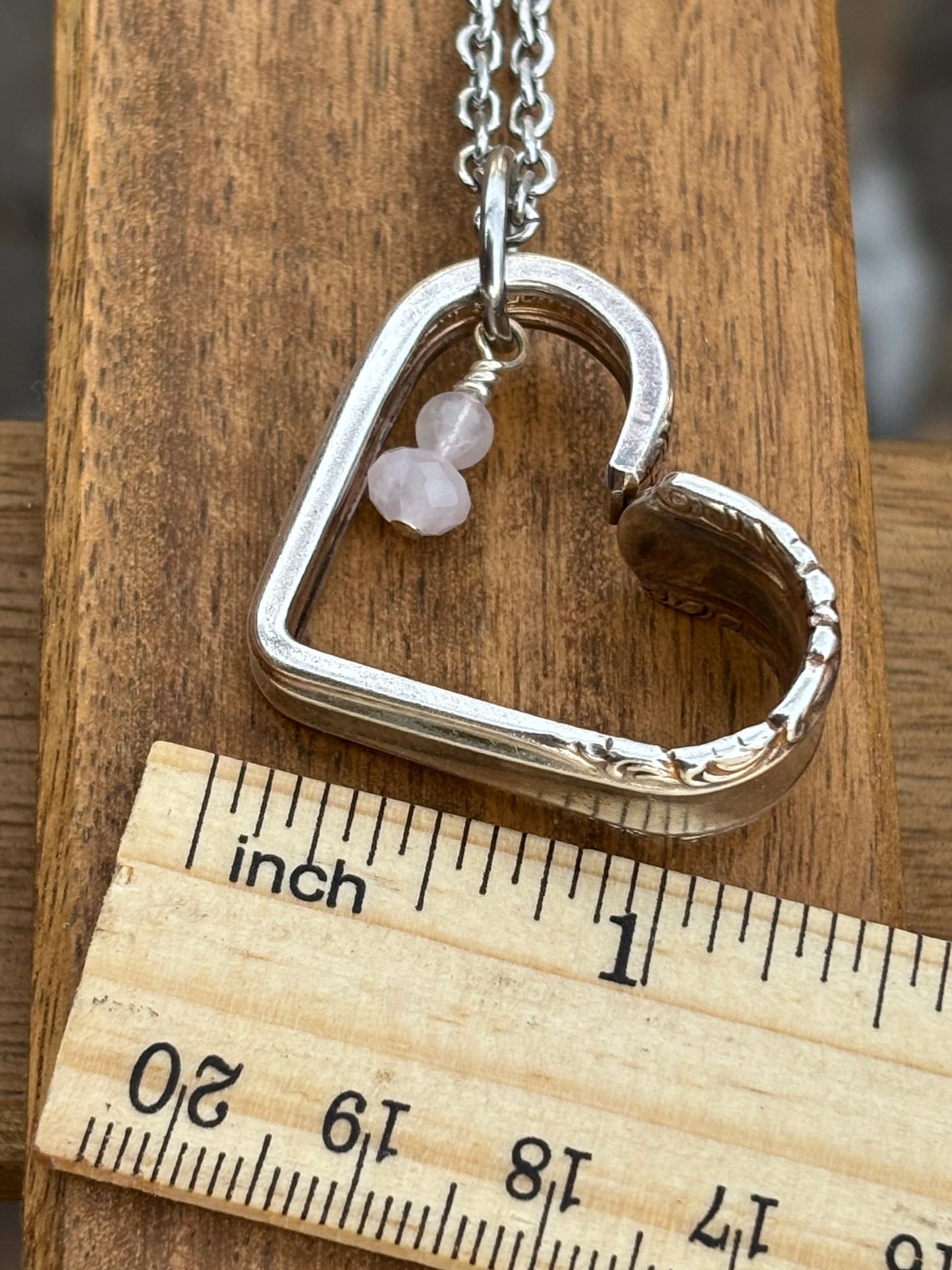 Up-Cycled Vintage Silverware Open Heart Pendant