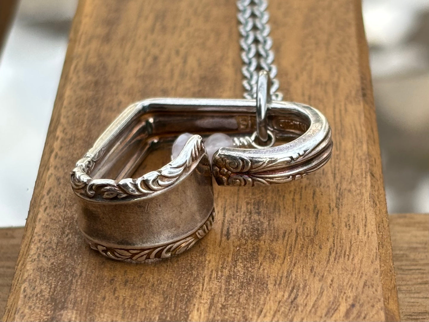 Up-Cycled Vintage Silverware Open Heart Pendant