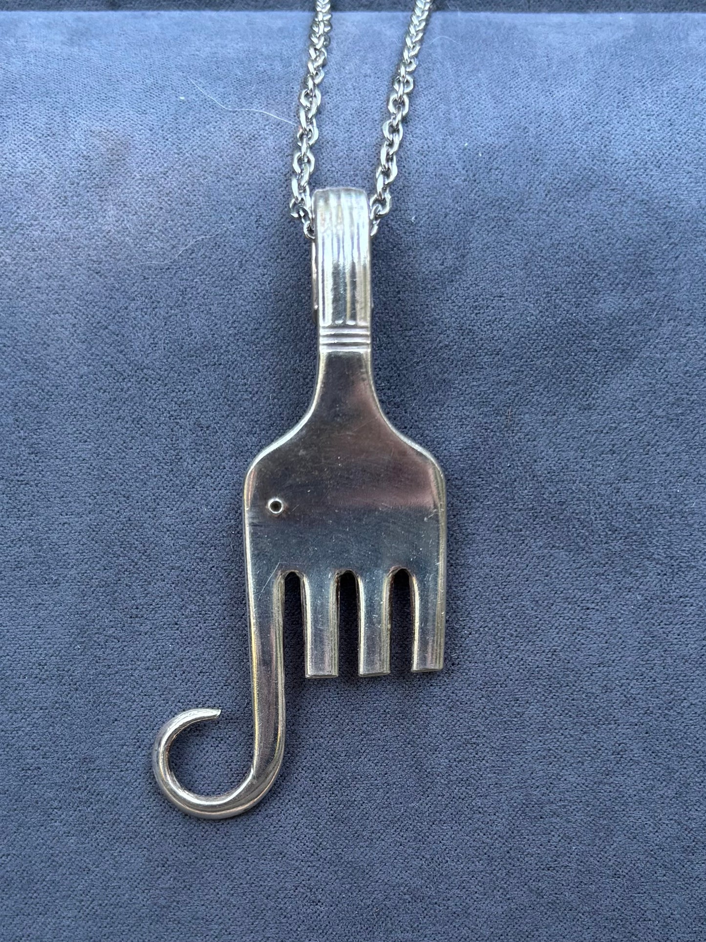 Up-Cycled Vintage Silverware Elephant  Pendant
