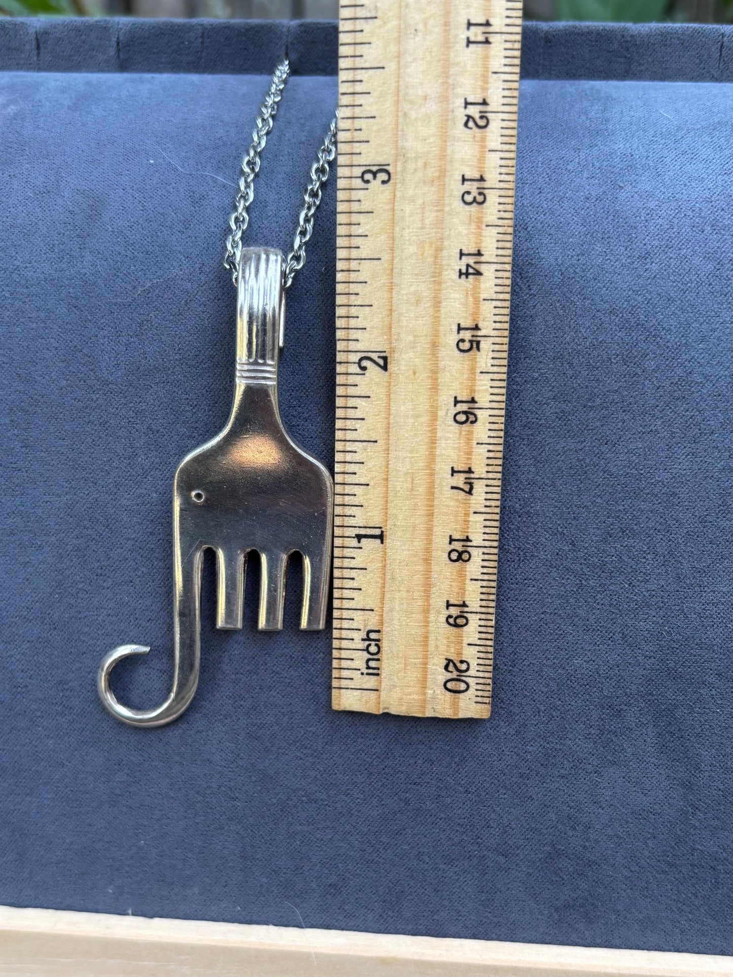 Up-Cycled Vintage Silverware Elephant  Pendant