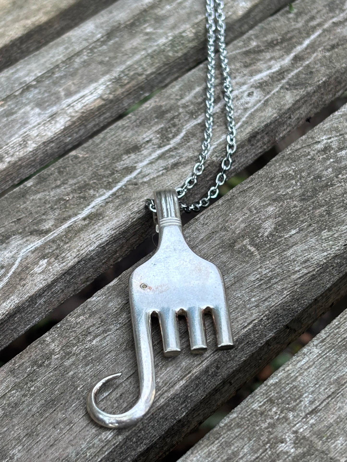 Up-Cycled Vintage Silverware Elephant  Pendant
