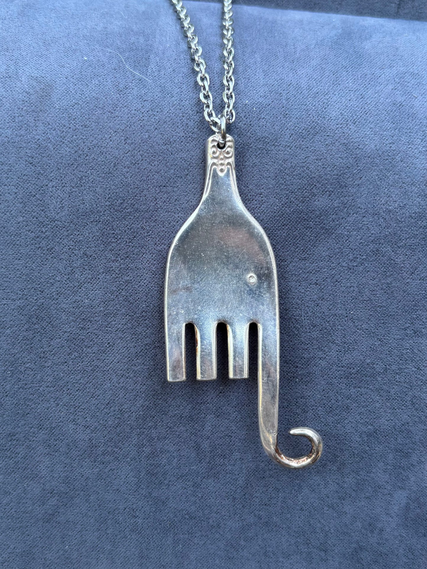 Up-Cycled Vintage Silverware Elephant  Pendant