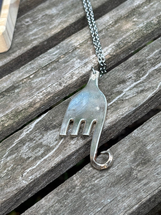 Up-Cycled Vintage Silverware Elephant  Pendant
