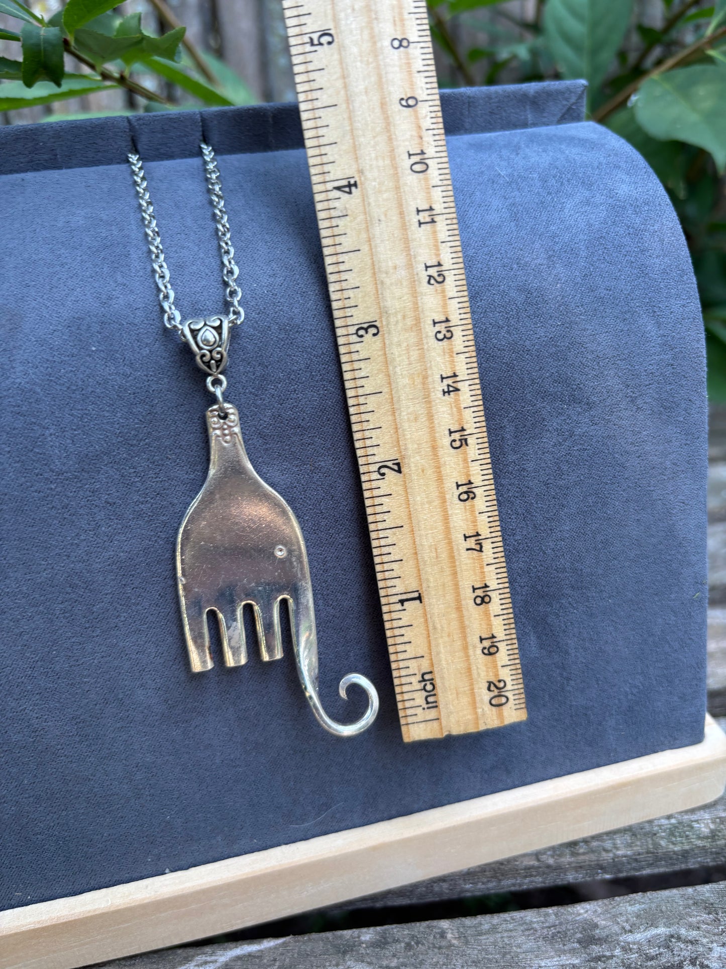 Up-Cycled Vintage Silverware Elephant  Pendant