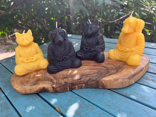 100% Pure Beeswax Dog or Cat Buddha Zen Candle