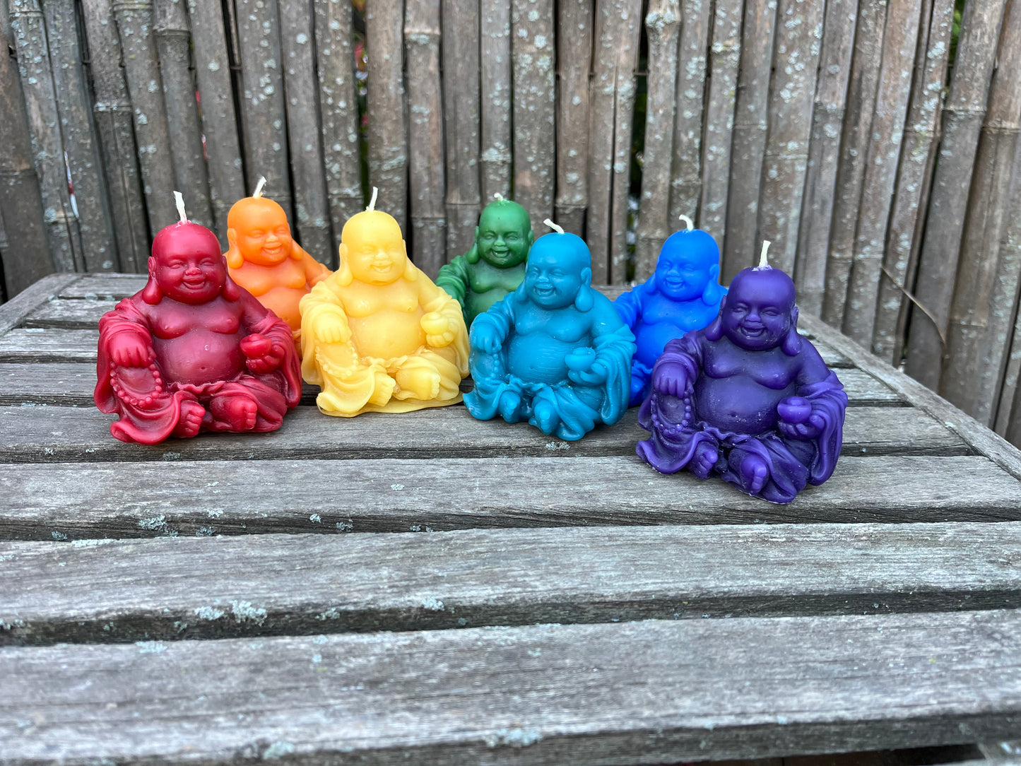 100% Pure Beeswax Smiling Laughing Buddha Candle