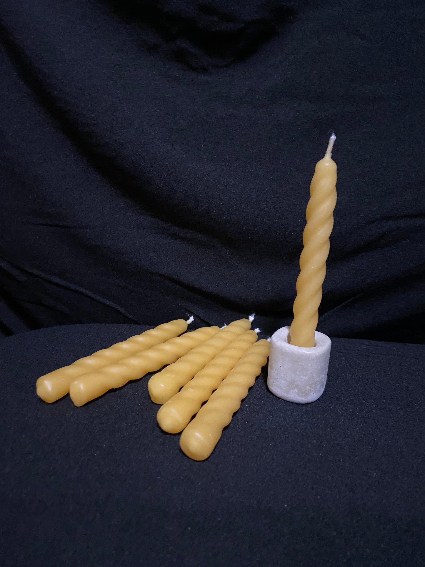 100% Pure Beeswax-Birthday-Celebration-SpiralTapers-Small Tapers-Chime Candles-Prayer-Spell-Meditation-Set of 6