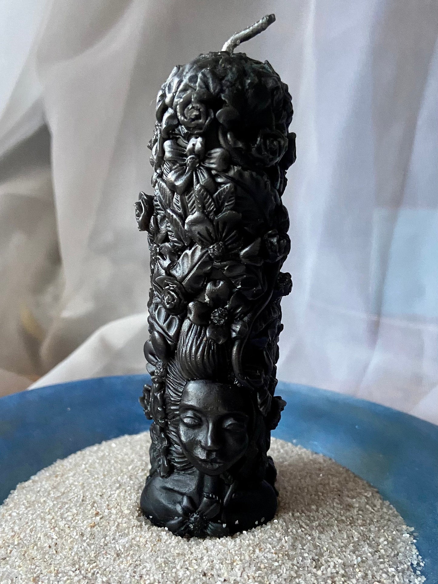 100% Pure Black Beeswax GODDESS Candle.