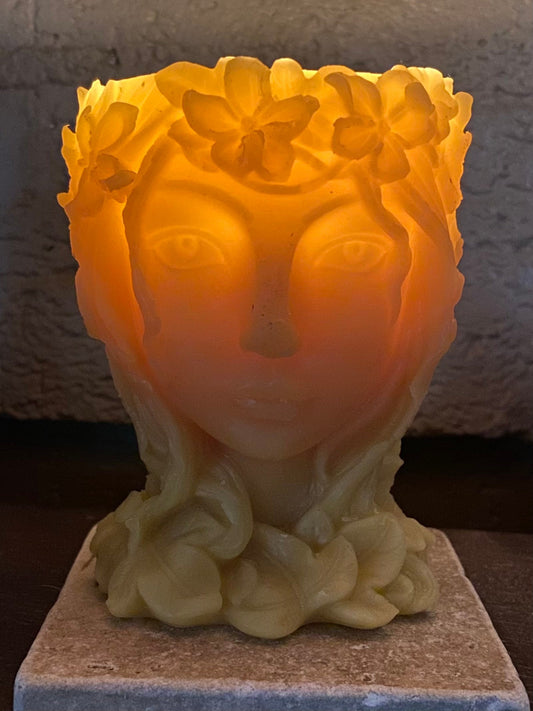 100% Pure Beeswax Luminary-Lantern-Tea Light Holder-Candle-Candle Holder-Goddess-Fairy-Lady