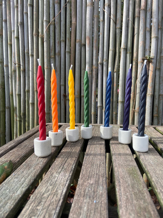 100% Pure Beeswax-Chime-Celebration-Spell-Pray-SpiralTapers-Small Tapers Candles-Dinner Candles-Set of 6