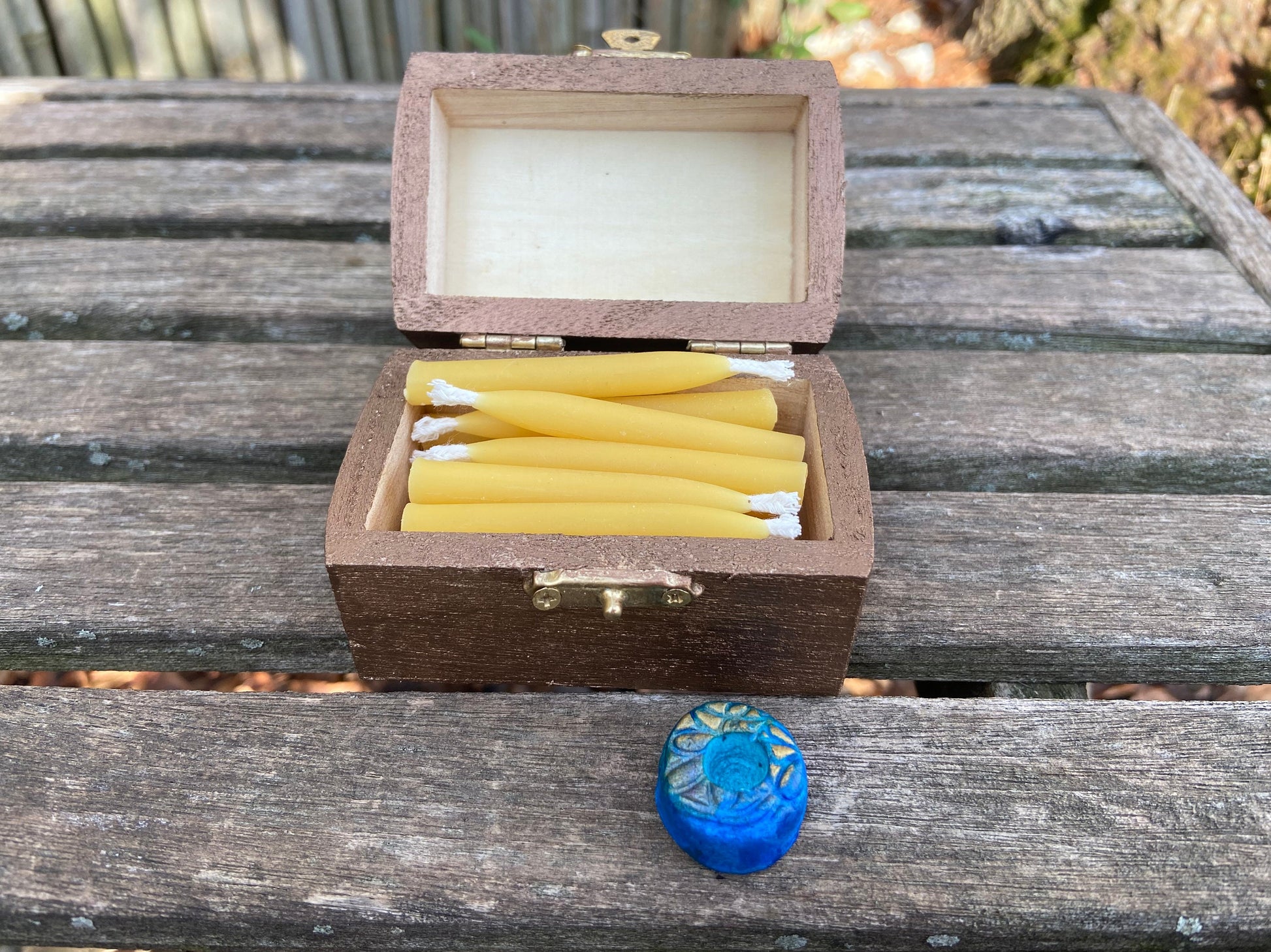 100% Pure Beeswax Candles- 20 Minute Meditation-20 Candle Set-Wooden Box-Owl-Mindful-Ritual-Alter-Intention-Spell-Kit