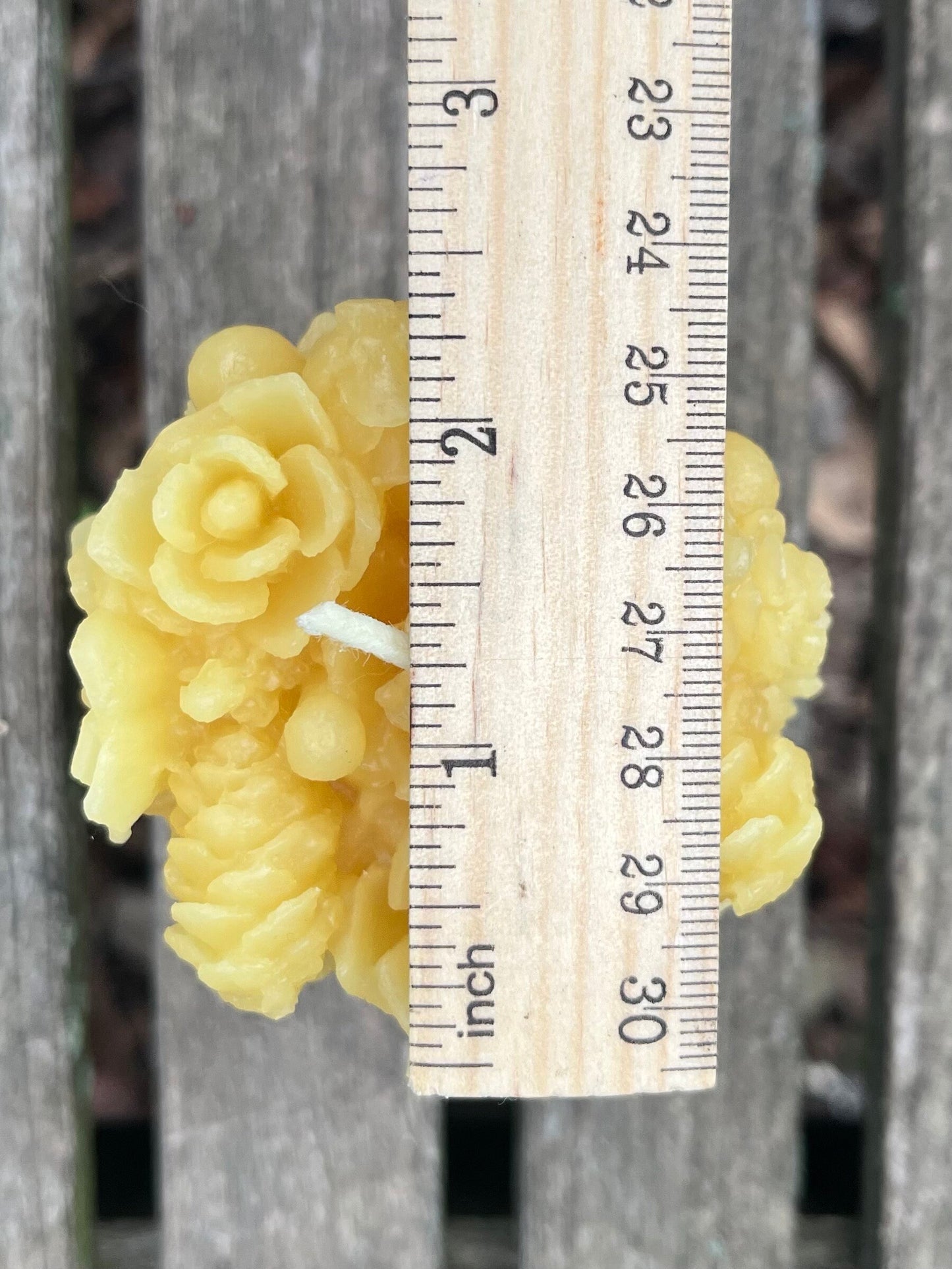 100% PURE Beeswax Candle- Pillar-Pinecones-Flowers- Pretty Pillar-Beeswax Candle